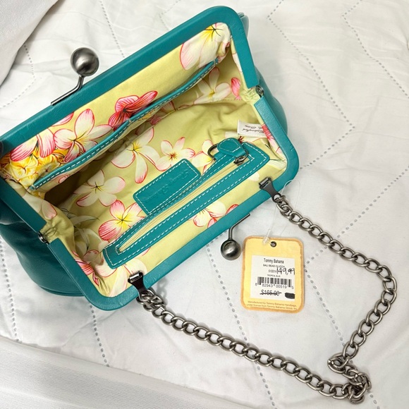 Tommy Bahama Bali Bead Clutch – Tropical Blue with Embellished Beading NWT